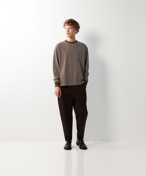 Steven Alan（スティーブンアラン）の「＜Steven Alan＞LIGHT HI-DENS BORDER CREW NECK LONG SLEEVE-BOLD/カットソー（Tシャツ/カットソー・メンズ・オレンジ系その他/ベージュ・SMALL/MEDIUM/X-LARGE/LARGE）」の4枚目の写真