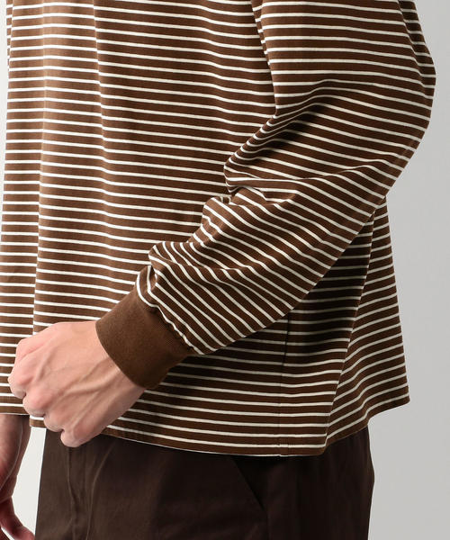 Steven Alan（スティーブンアラン）の「＜Steven Alan＞LIGHT HI-DENS BORDER CREW NECK LONG SLEEVE-BOLD/カットソー（Tシャツ/カットソー・メンズ・オレンジ系その他/ベージュ・SMALL/MEDIUM/X-LARGE/LARGE）」の16枚目の写真