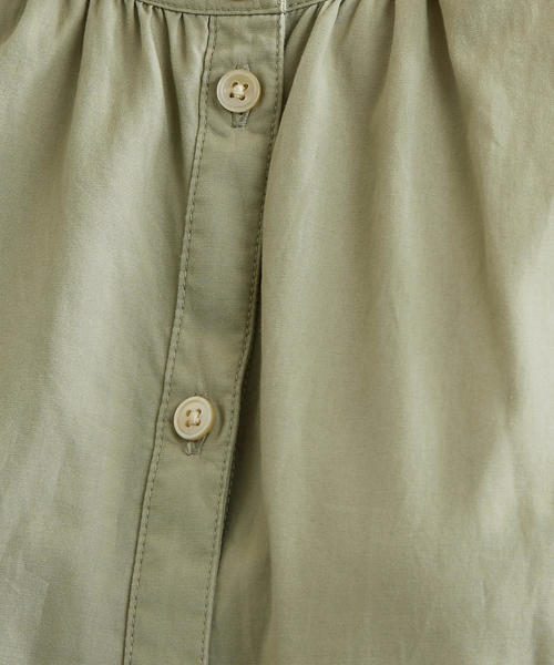 green label relaxing（グリーンレーベルリラクシング）の「NFC スタンド ギャザー シャツ ◆（シャツ/ブラウス・レディース・オフホワイト/オリーブ・FREE）」の5枚目の写真