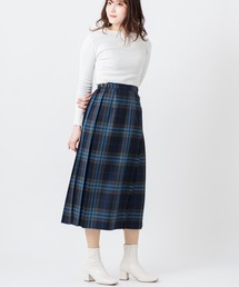 巻きスカート ラップスカート ロング」に該当するブルー