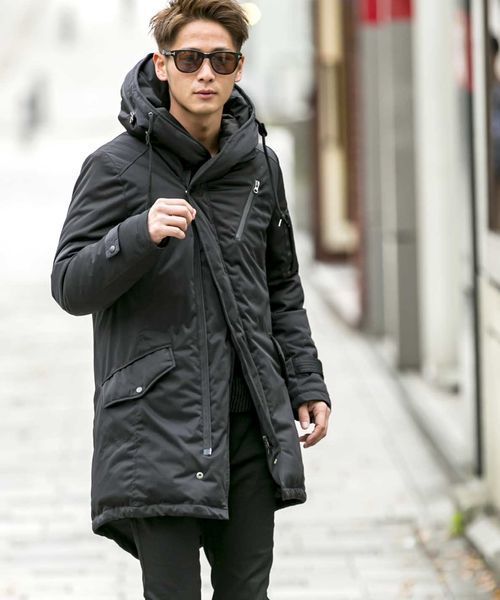 A.S.M Zermory ブラック モッズコート 50(L) 2way A.S.M 黒コート A.S.M Zermory ブラック モッズコート 50(L) 2way