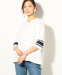 coen | USAコットンVネックフットボールT(カットソー)(Tシャツ/カットソー)