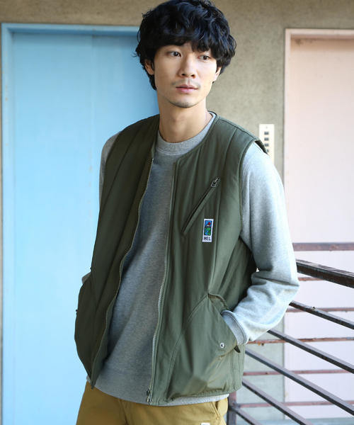 MEI（メイ）の「【GO OUT3月号掲載】MEI（メイ）別注アウトドアベスト（ダウンベスト・メンズ・ダークグレー/オリーブ・SMALL/X-LARGE/LARGE/MEDIUM）」の14枚目の写真