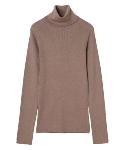 CLANE(クラネ)の「TURTLE RIB KNIT TOPS(ニット/セーター・レディース・ブラック/ベージュ/ピンク・1/2)」の3枚目の写真