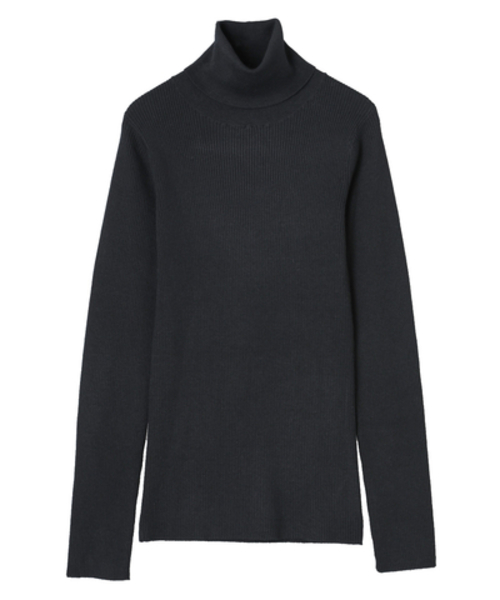 CLANE(クラネ)の「TURTLE RIB KNIT TOPS(ニット/セーター・レディース・ブラック/ベージュ/ピンク・1/2)」の2枚目の写真