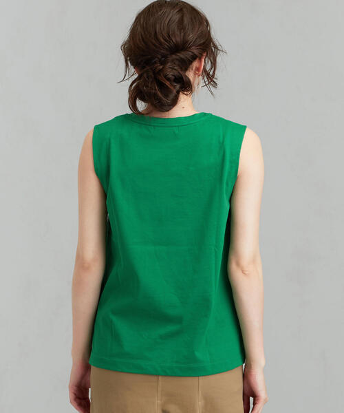 green label relaxing（グリーンレーベルリラクシング）の「FM テンジク カタタック ノースリーブカットソー（Tシャツ/カットソー・レディース・ブラック/ベージュ/その他1/オフホワイト/ケリー/ブラウン・FREE）」の7枚目の写真