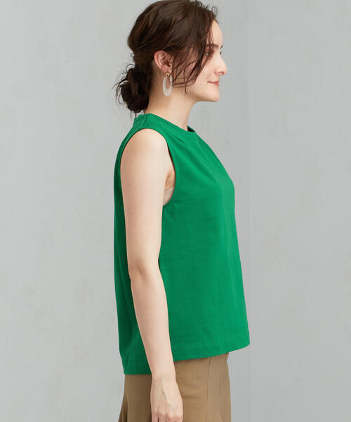 green label relaxing（グリーンレーベルリラクシング）の「FM テンジク カタタック ノースリーブカットソー（Tシャツ/カットソー・レディース・ブラック/ベージュ/その他1/オフホワイト/ケリー/ブラウン・FREE）」の9枚目の写真