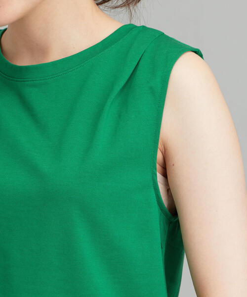 green label relaxing（グリーンレーベルリラクシング）の「FM テンジク カタタック ノースリーブカットソー（Tシャツ/カットソー・レディース・ブラック/ベージュ/その他1/オフホワイト/ケリー/ブラウン・FREE）」の12枚目の写真