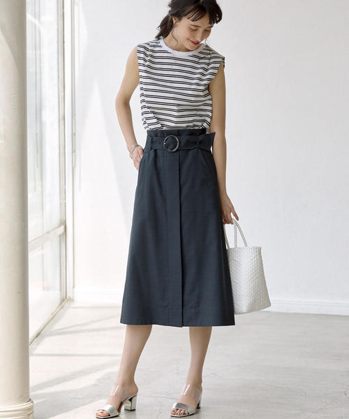 green label relaxing（グリーンレーベルリラクシング）の「FM テンジク カタタック ノースリーブカットソー（Tシャツ/カットソー・レディース・ブラック/ベージュ/その他1/オフホワイト/ケリー/ブラウン・FREE）」の18枚目の写真