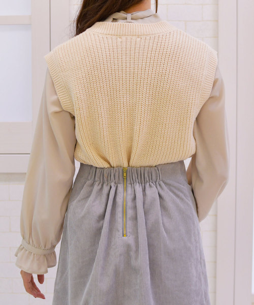 PairPair(ペアペア)の「2WAYボウタイキャンディスリーブブラウス(シャツ/ブラウス・レディース・グリーン/ボルドー/スモークピンク/ライトベージュ・FREE)」の13枚目の写真