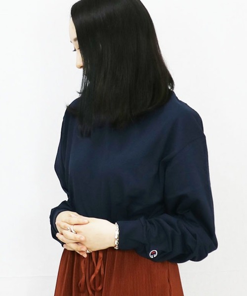 Champion（チャンピオン）の「Champion Eco／ 5.2oz L/SLEEVE T-SHIRT（Tシャツ/カットソー・メンズ・ブラック/グレー/ネイビー/ホワイト/レッド/ブルー・S/M/L/XL/MEDIUM/LARGE/X-LARGE）」の5枚目の写真