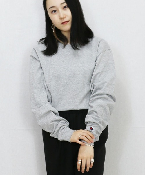 Champion（チャンピオン）の「Champion Eco／ 5.2oz L/SLEEVE T-SHIRT（Tシャツ/カットソー・メンズ・ブラック/グレー/ネイビー/ホワイト/レッド/ブルー・S/M/L/XL/MEDIUM/LARGE/X-LARGE）」の4枚目の写真