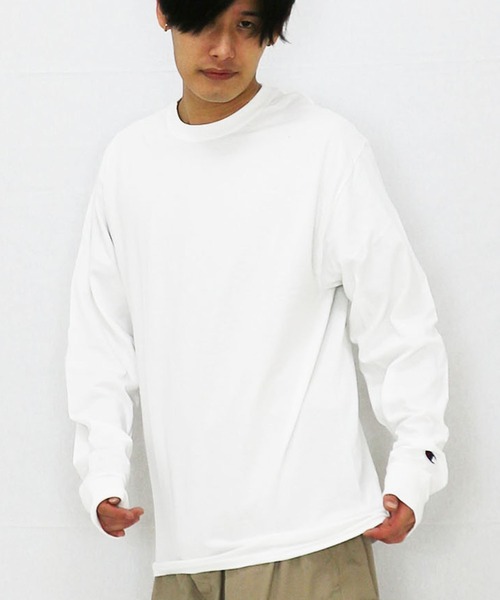 Champion（チャンピオン）の「Champion Eco／ 5.2oz L/SLEEVE T-SHIRT（Tシャツ/カットソー・メンズ・ブラック/グレー/ネイビー/ホワイト/レッド/ブルー・S/M/L/XL/MEDIUM/LARGE/X-LARGE）」の2枚目の写真