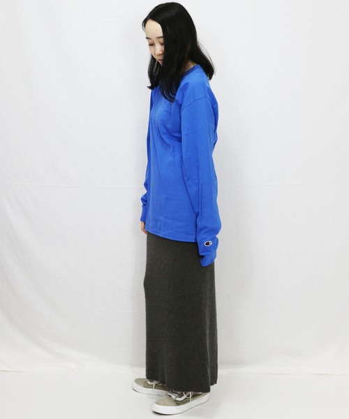 Champion（チャンピオン）の「Champion Eco／ 5.2oz L/SLEEVE T-SHIRT（Tシャツ/カットソー・メンズ・ブラック/グレー/ネイビー/ホワイト/レッド/ブルー・S/M/L/XL/MEDIUM/LARGE/X-LARGE）」の21枚目の写真