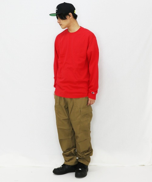 Champion（チャンピオン）の「Champion Eco／ 5.2oz L/SLEEVE T-SHIRT（Tシャツ/カットソー・メンズ・ブラック/グレー/ネイビー/ホワイト/レッド/ブルー・S/M/L/XL/MEDIUM/LARGE/X-LARGE）」の17枚目の写真