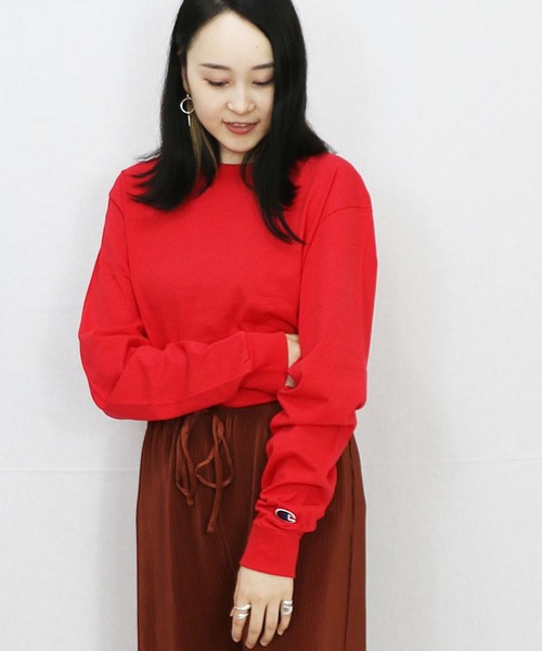 Champion（チャンピオン）の「Champion Eco／ 5.2oz L/SLEEVE T-SHIRT（Tシャツ/カットソー・メンズ・ブラック/グレー/ネイビー/ホワイト/レッド/ブルー・S/M/L/XL/MEDIUM/LARGE/X-LARGE）」の11枚目の写真