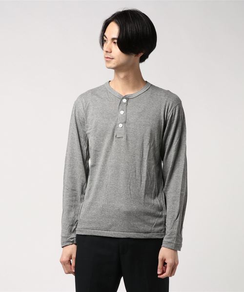 Healthknit(ヘルスニット)の「【 Healthknit / ヘルスニット 】TCRヘンリーネック長袖Tシャツ 986L SIP(Tシャツ/カットソー・メンズ・グリーン/オレンジ/ブルー/レッド/ピンク/パープル/ブラウン/グレー/ブラック・LARGE/X-LARGE/MEDIUM)」の3枚目の写真