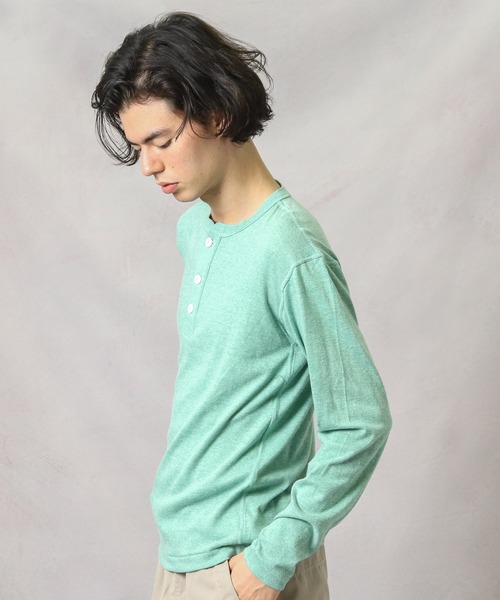 Healthknit(ヘルスニット)の「【 Healthknit / ヘルスニット 】TCRヘンリーネック長袖Tシャツ 986L SIP(Tシャツ/カットソー・メンズ・グリーン/オレンジ/ブルー/レッド/ピンク/パープル/ブラウン/グレー/ブラック・LARGE/X-LARGE/MEDIUM)」の19枚目の写真
