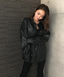 ENVYM | フェイクレザーＳＨ ＪＫ(テーラードジャケット)