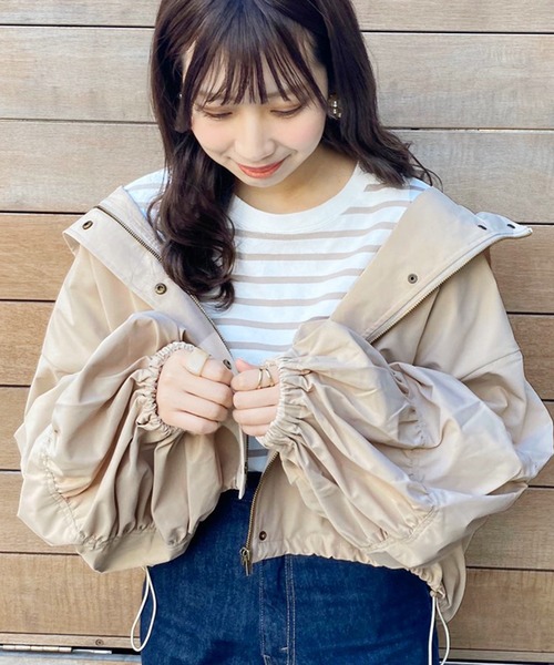 apres jour（アプレジュール）の「袖デザインマウンパ【ZOZOTOWN限定アイテム】（ブルゾン・レディース・ブラック/サックスブルー/ピンクベージュ/ライトベージュ・フリー）」の10枚目の写真