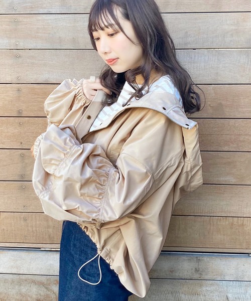 apres jour（アプレジュール）の「袖デザインマウンパ【ZOZOTOWN限定アイテム】（ブルゾン・レディース・ブラック/サックスブルー/ピンクベージュ/ライトベージュ・フリー）」の14枚目の写真