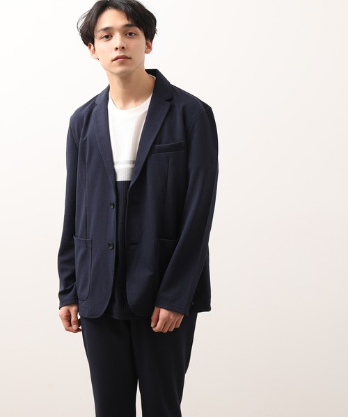 JUNRED(ジュンレッド)の「ウェーブワッフルカットジャケット(テーラードジャケット・メンズ・ブラック/ネイビー・LL/M/L)」の20枚目の写真