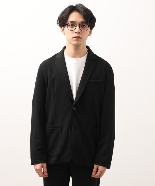 JUNRED(ジュンレッド)の「ウェーブワッフルカットジャケット(テーラードジャケット・メンズ・ブラック/ネイビー・LL/M/L)」の4枚目の写真
