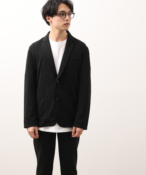 JUNRED(ジュンレッド)の「ウェーブワッフルカットジャケット(テーラードジャケット・メンズ・ブラック/ネイビー・LL/M/L)」の7枚目の写真