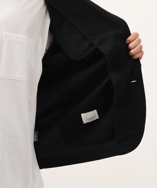 JUNRED(ジュンレッド)の「ウェーブワッフルカットジャケット(テーラードジャケット・メンズ・ブラック/ネイビー・LL/M/L)」の5枚目の写真