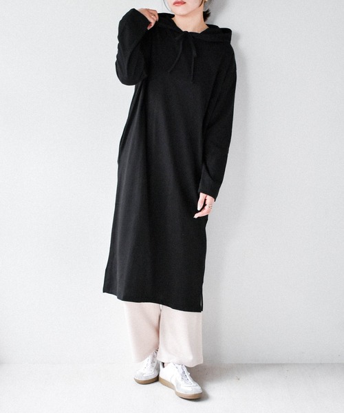 muure（ミュール）の「スウェットパーカーワンピース（ワンピース・レディース・ブラック/ベージュ/グレー・FREE）」の6枚目の写真