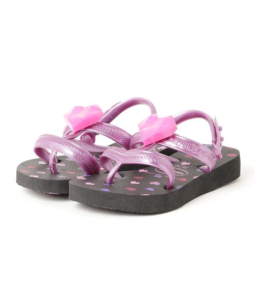 havaianas（ハワイアナス）の「【havaianas】ハワイアナス　KIDS JOY POP　ビーチサンダル/ビーサン（ビーチサンダル・キッズ・ピンク/ブラック・18-18.5cm/16.5-17cm/19.5-20cm）」の2枚目の写真