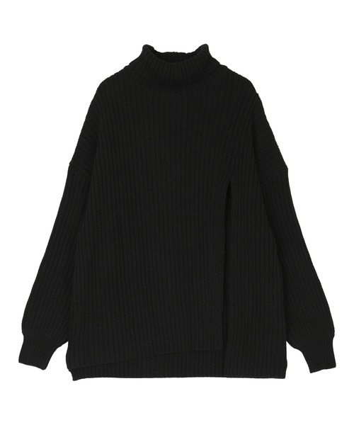 titivate（ティティベイト）の「ｽﾘｯﾄﾃﾞｻﾞｲﾝﾆｯﾄ（ニット/セーター・レディース・ライトグレー/ブラック/ブルー/パープル系その他/ライトベージュ/チャコール・S/M）」の2枚目の写真