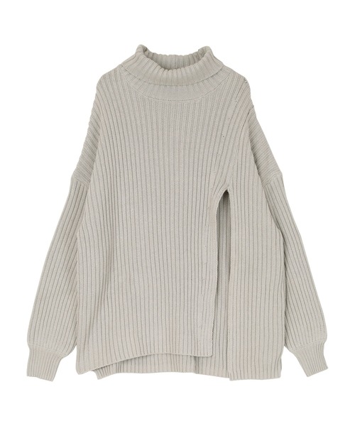 titivate（ティティベイト）の「ｽﾘｯﾄﾃﾞｻﾞｲﾝﾆｯﾄ（ニット/セーター・レディース・ライトグレー/ブラック/ブルー/パープル系その他/ライトベージュ/チャコール・S/M）」の7枚目の写真