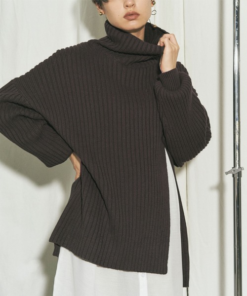 titivate（ティティベイト）の「ｽﾘｯﾄﾃﾞｻﾞｲﾝﾆｯﾄ（ニット/セーター・レディース・ライトグレー/ブラック/ブルー/パープル系その他/ライトベージュ/チャコール・S/M）」の14枚目の写真