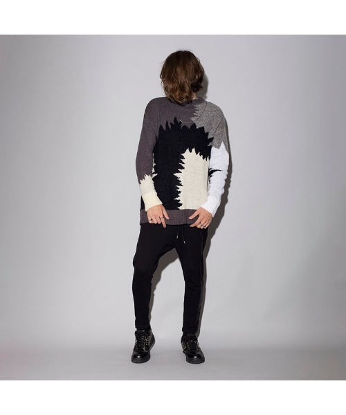 NO ID.(ノーアイディ)の「【NO ID.】Slub Knit Multi Switch Pullover / スラブ ニット マルチ 切替 プルオーバー(ニット/セーター・メンズ・ネイビー/ブラック/ワイン・ONE SIZE)」の2枚目の写真