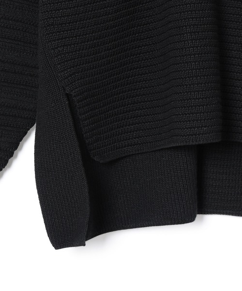 ADAM ET ROPE'(アダムエロペ)の「MIXパターンボリュームニットプルオーバー(カーディガン/ボレロ・レディース・ブラック/オフホワイト・FREE)」の15枚目の写真