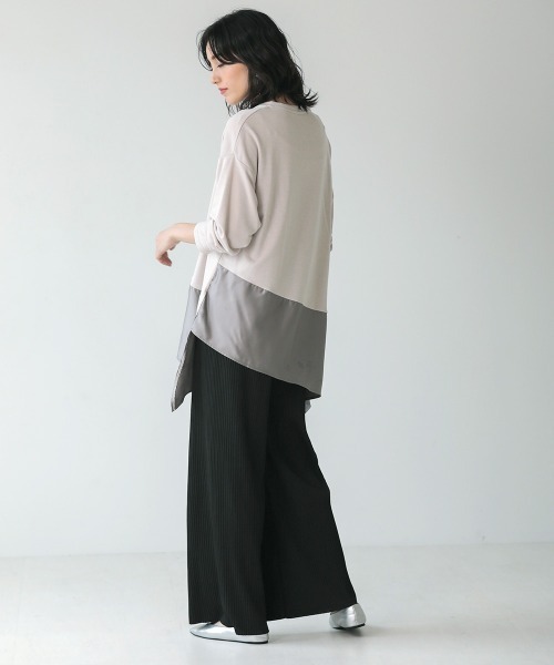 Bou Jeloud（ブージュルード）の「バイカラーアシメプルオーバー（Tシャツ/カットソー・レディース・チャコールグレー/ブラック/ベージュ/キャメル・FREE）」の20枚目の写真