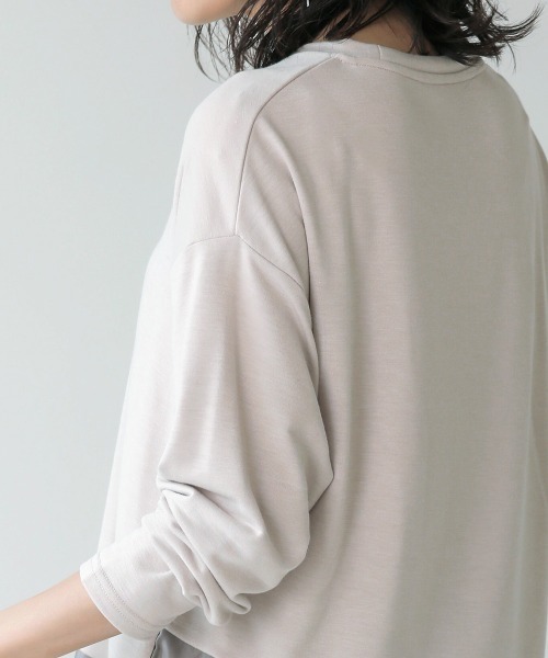 Bou Jeloud（ブージュルード）の「バイカラーアシメプルオーバー（Tシャツ/カットソー・レディース・チャコールグレー/ブラック/ベージュ/キャメル・FREE）」の21枚目の写真