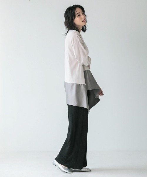 Bou Jeloud（ブージュルード）の「バイカラーアシメプルオーバー（Tシャツ/カットソー・レディース・チャコールグレー/ブラック/ベージュ/キャメル・FREE）」の22枚目の写真