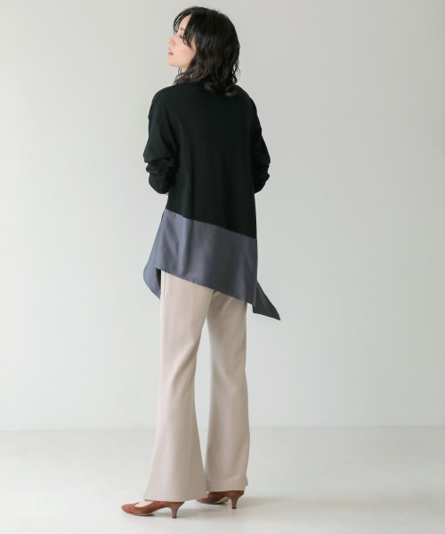 Bou Jeloud（ブージュルード）の「バイカラーアシメプルオーバー（Tシャツ/カットソー・レディース・チャコールグレー/ブラック/ベージュ/キャメル・FREE）」の7枚目の写真