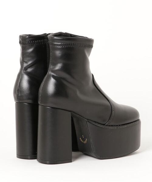 LOVEHUNTER（ラブハンター）の「LOVEHUNTER / スクエアトゥ厚底ジップアップストレッチヒールブーツ(1535)（ブーツ・レディース・ブラック/ブラック系その他/アイボリー/ダークブラウン/シルバー・L/M/LL/S/3L/SS）」の6枚目の写真