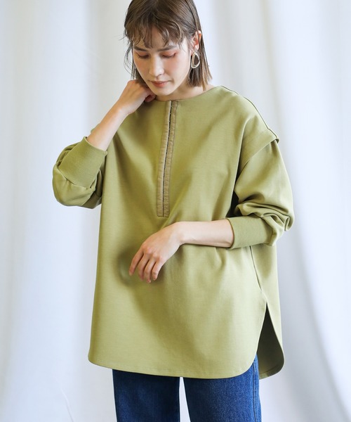select MOCA(セレクトモカ)の「2021 SS フロントホックダンボールニットプルオーバー(Tシャツ/カットソー・レディース・ブラウン/ライトカーキ/ライトベージュ/チャコール・FREE)」の4枚目の写真