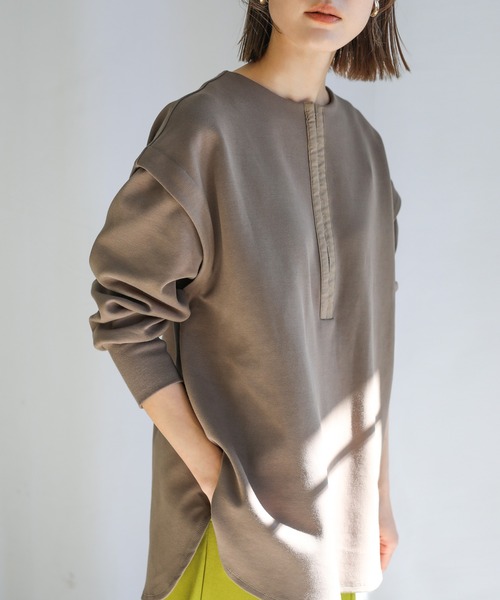 select MOCA(セレクトモカ)の「2021 SS フロントホックダンボールニットプルオーバー(Tシャツ/カットソー・レディース・ブラウン/ライトカーキ/ライトベージュ/チャコール・FREE)」の3枚目の写真
