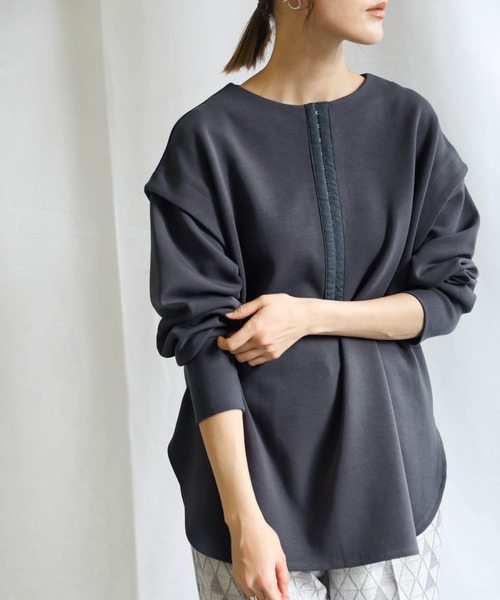 select MOCA(セレクトモカ)の「2021 SS フロントホックダンボールニットプルオーバー(Tシャツ/カットソー・レディース・ブラウン/ライトカーキ/ライトベージュ/チャコール・FREE)」の2枚目の写真
