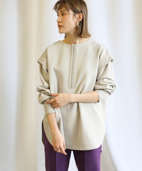 select MOCA(セレクトモカ)の「2021 SS フロントホックダンボールニットプルオーバー(Tシャツ/カットソー・レディース・ブラウン/ライトカーキ/ライトベージュ/チャコール・FREE)」の14枚目の写真