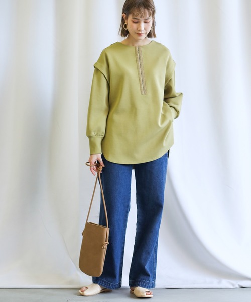 select MOCA(セレクトモカ)の「2021 SS フロントホックダンボールニットプルオーバー(Tシャツ/カットソー・レディース・ブラウン/ライトカーキ/ライトベージュ/チャコール・FREE)」の7枚目の写真