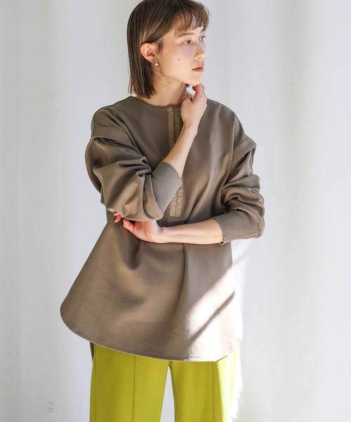 select MOCA(セレクトモカ)の「2021 SS フロントホックダンボールニットプルオーバー(Tシャツ/カットソー・レディース・ブラウン/ライトカーキ/ライトベージュ/チャコール・FREE)」の10枚目の写真