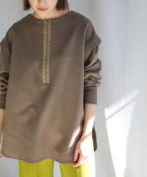 select MOCA(セレクトモカ)の「2021 SS フロントホックダンボールニットプルオーバー(Tシャツ/カットソー・レディース・ブラウン/ライトカーキ/ライトベージュ/チャコール・FREE)」の12枚目の写真