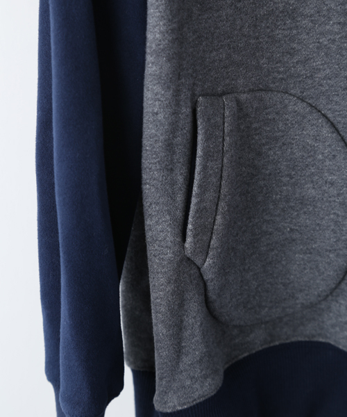 sakayori（サカヨリ）の「【sakayori.】スウェット裏毛リバーシブルプルオーバー（スウェット・レディース・チャコールグレー/ホワイト・38）」の5枚目の写真