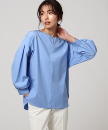 【超美品】アンタイトル パフスリーブ デザイン袖 Tブラウス とろみ 光沢 UNTITLED（アンタイトル）の「◇【洗える】パフスリーブブラウス